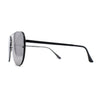 Mens 90s Rimless Officer Style Mirrored Lens Air Force Sunglasses