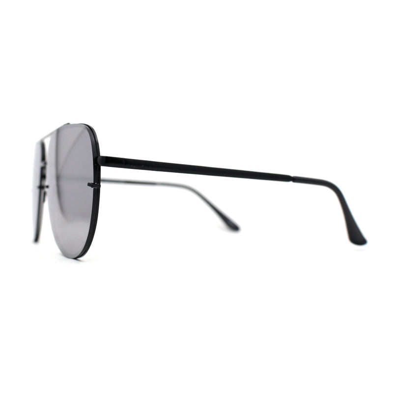 Mens 90s Rimless Officer Style Mirrored Lens Air Force Sunglasses