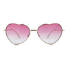 Iconic Valentine Heart Shape Metal Rim Peacenik Love Sunglasses
