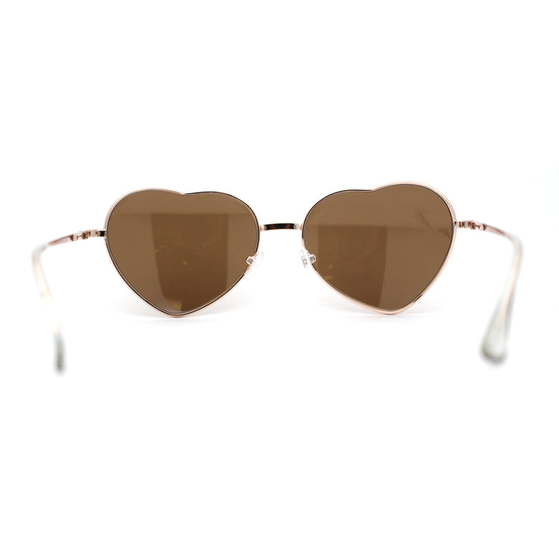 Iconic Color Mirror Heart Shape Metal Rim Peacenik Love Sunglasses