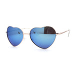 Iconic Color Mirror Heart Shape Metal Rim Peacenik Love Sunglasses