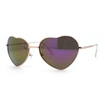 Iconic Color Mirror Heart Shape Metal Rim Peacenik Love Sunglasses