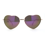 Iconic Color Mirror Heart Shape Metal Rim Peacenik Love Sunglasses