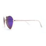 Iconic Color Mirror Heart Shape Metal Rim Peacenik Love Sunglasses