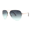 Half Frame Rimless Classic Air Force Officer Fashion Sunglasses