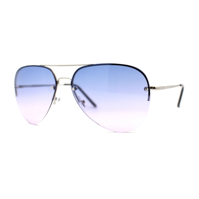 Half Frame Rimless Classic Air Force Officer Fashion Sunglasses