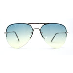 Half Frame Rimless Classic Air Force Officer Fashion Sunglasses