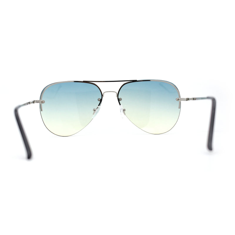 Half Frame Rimless Classic Air Force Officer Fashion Sunglasses