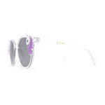 Girls Plastic Unicorn Charm Thin Plastic Round Horn Rim Sunglasses