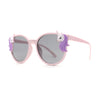 Girls Plastic Unicorn Charm Thin Plastic Round Horn Rim Sunglasses