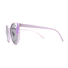 Girls Plastic Unicorn Charm Thin Plastic Round Horn Rim Sunglasses