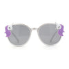 Girls Plastic Unicorn Charm Thin Plastic Round Horn Rim Sunglasses