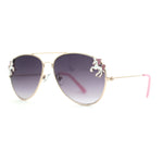 Girls Metal Unicorn Charm Tear Drop Officer Style Sunglasses