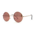 Color Mirror Iconic Hippie Round Circle Lens Metal Sunglasses