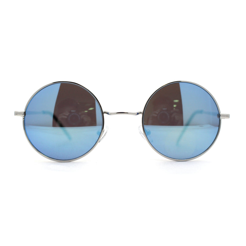 Color Mirror Iconic Hippie Round Circle Lens Metal Sunglasses