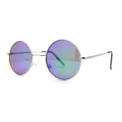 Color Mirror Iconic Hippie Round Circle Lens Metal Sunglasses