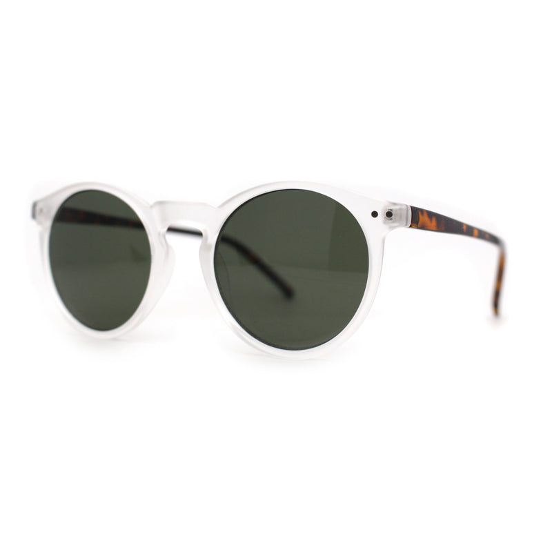 Gentlemans Fashion Round Keyhole High Temple Horned Sunglasses