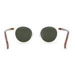 Gentlemans Fashion Round Keyhole High Temple Horned Sunglasses