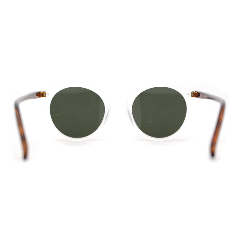 Gentlemans Fashion Round Keyhole High Temple Horned Sunglasses