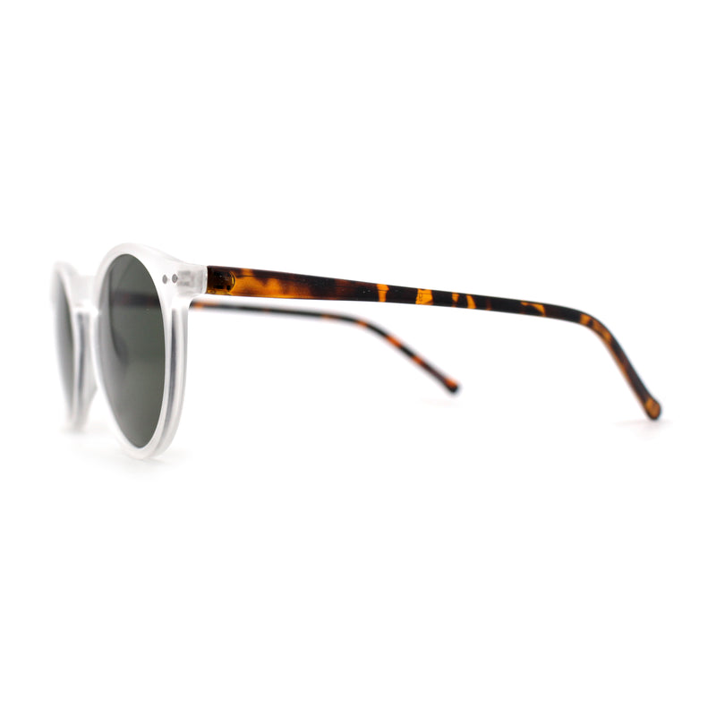 Gentlemans Fashion Round Keyhole High Temple Horned Sunglasses