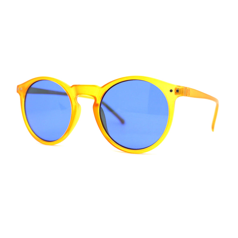 Gentlemans Fashion Round Keyhole High Temple Horned Sunglasses