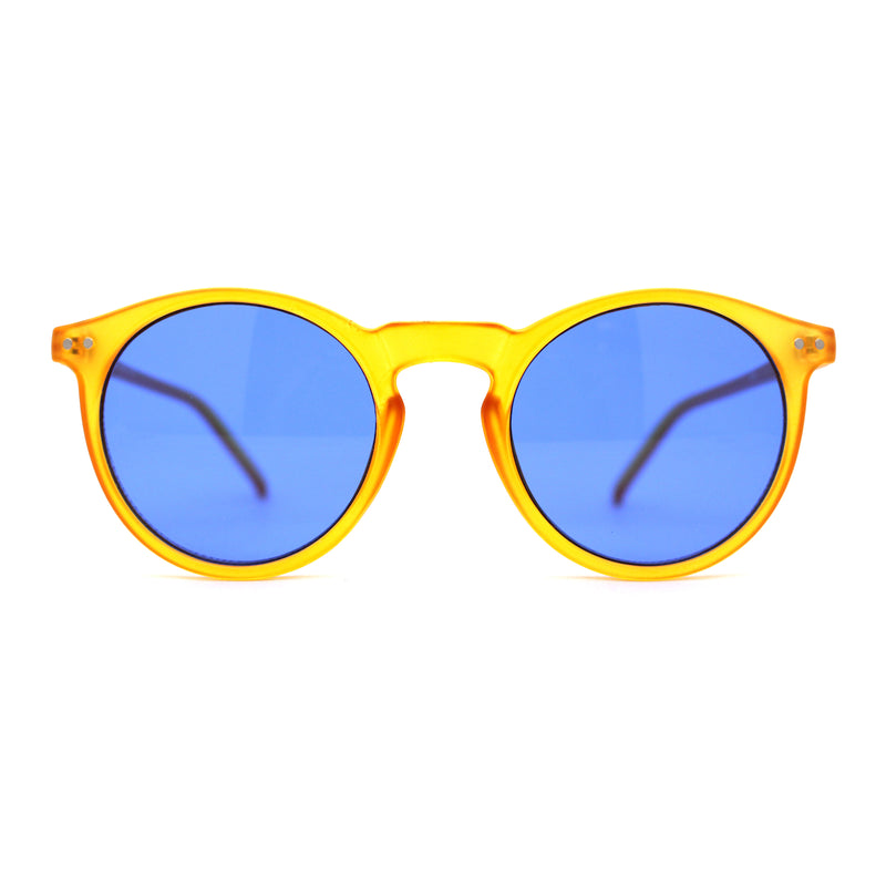 Gentlemans Fashion Round Keyhole High Temple Horned Sunglasses