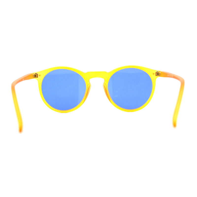 Gentlemans Fashion Round Keyhole High Temple Horned Sunglasses