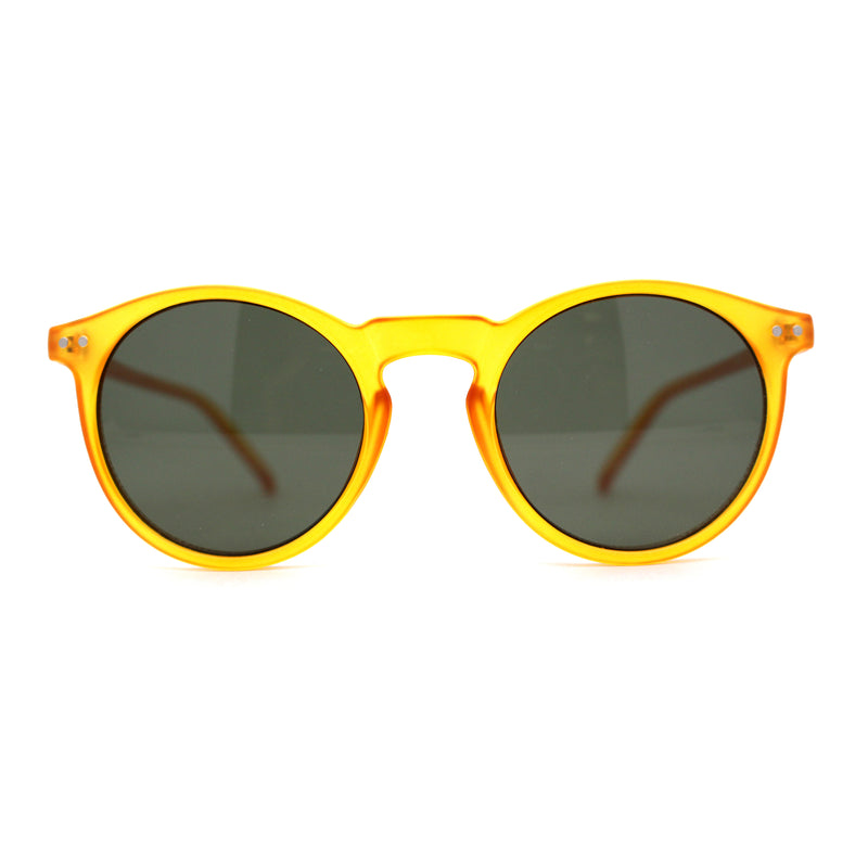 Gentlemans Fashion Round Keyhole High Temple Horned Sunglasses