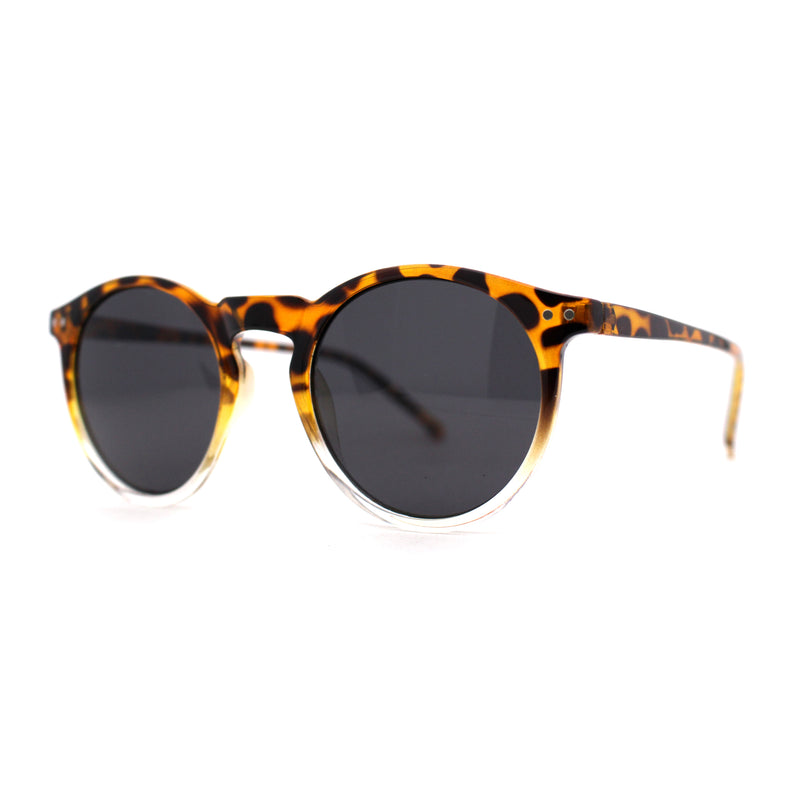 Gentlemans Fashion Round Keyhole High Temple Horned Sunglasses