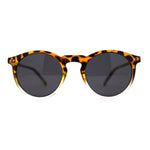 Gentlemans Fashion Round Keyhole High Temple Horned Sunglasses