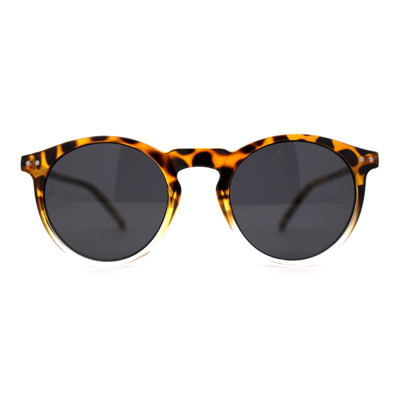 Gentlemans Fashion Round Keyhole High Temple Horned Sunglasses