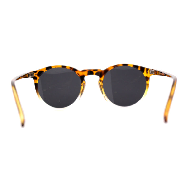 Gentlemans Fashion Round Keyhole High Temple Horned Sunglasses