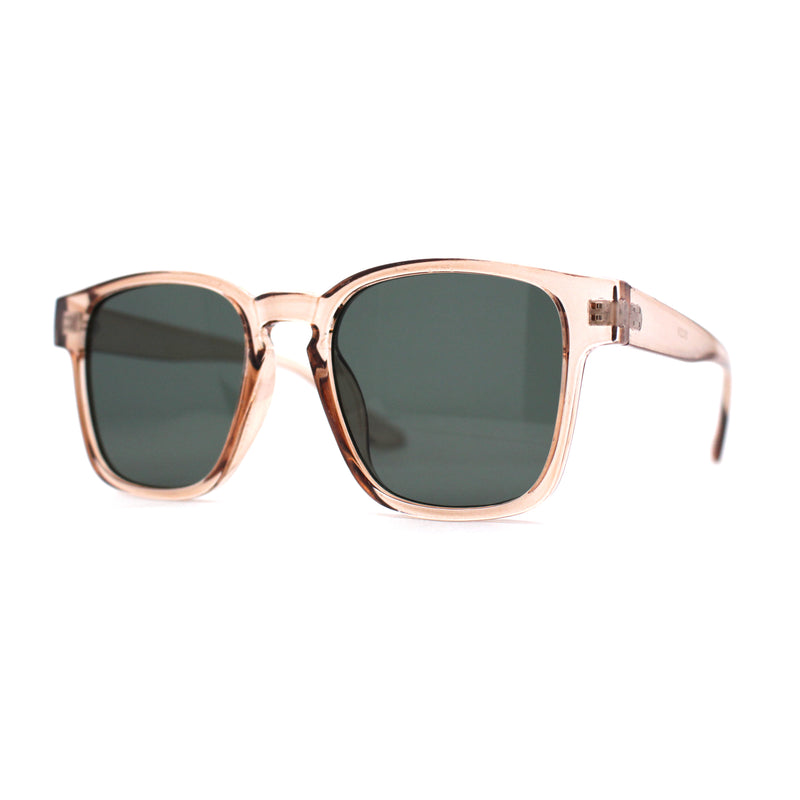 Gentlemans Fashion Rectangle Keyhole Retro Horn Rim Sunglasses