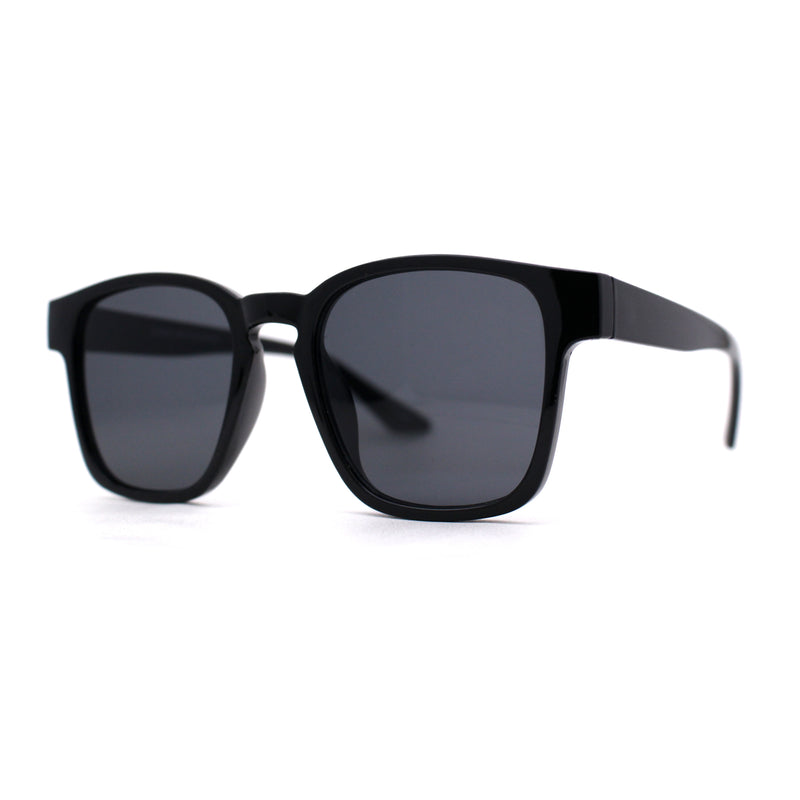 Gentlemans Fashion Rectangle Keyhole Retro Horn Rim Sunglasses