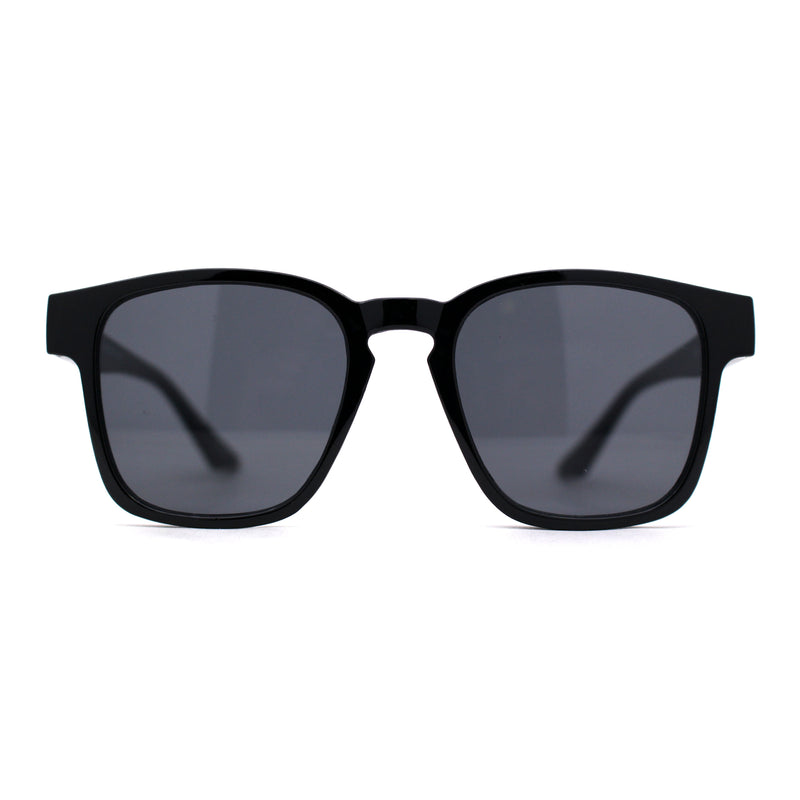 Gentlemans Fashion Rectangle Keyhole Retro Horn Rim Sunglasses
