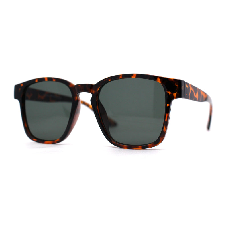 Gentlemans Fashion Rectangle Keyhole Retro Horn Rim Sunglasses