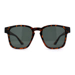 Gentlemans Fashion Rectangle Keyhole Retro Horn Rim Sunglasses