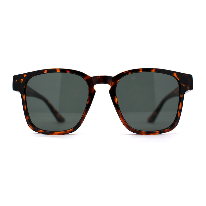 Gentlemans Fashion Rectangle Keyhole Retro Horn Rim Sunglasses