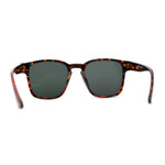 Gentlemans Fashion Rectangle Keyhole Retro Horn Rim Sunglasses
