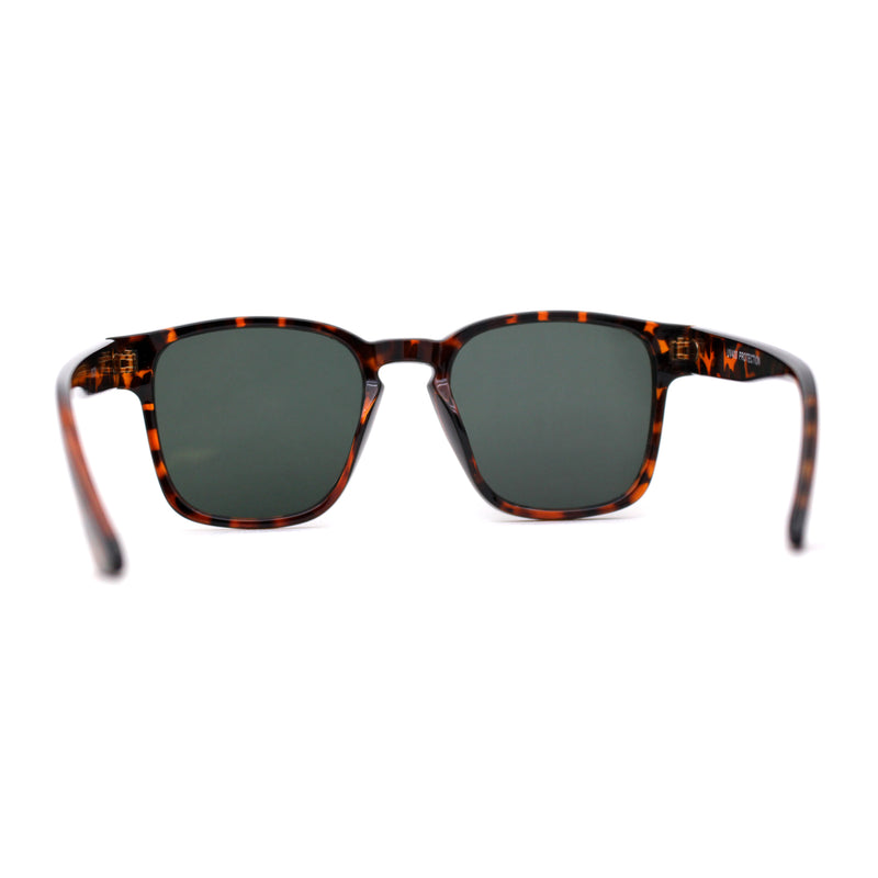 Gentlemans Fashion Rectangle Keyhole Retro Horn Rim Sunglasses