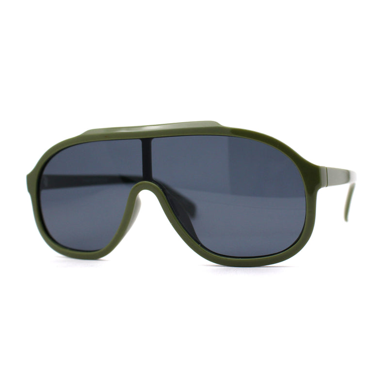 Iconic 80s Oversize Shield Racer Sport Plastic Sunglasses