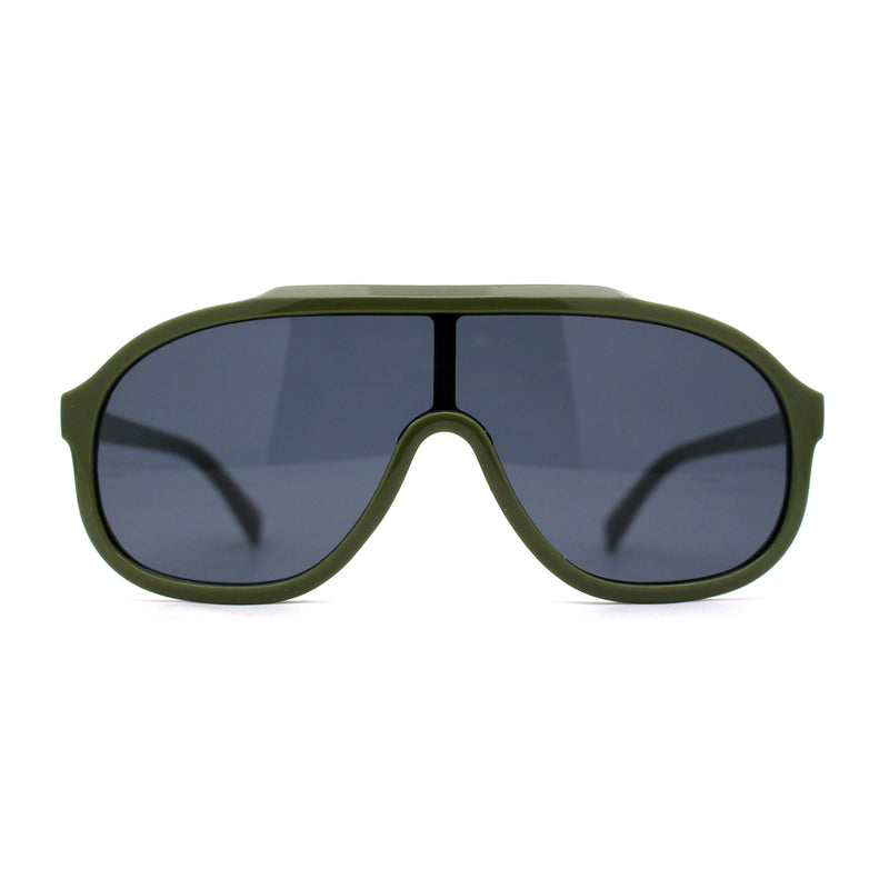 Iconic 80s Oversize Shield Racer Sport Plastic Sunglasses