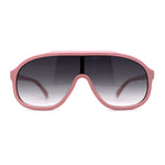 Iconic 80s Oversize Shield Racer Sport Plastic Sunglasses