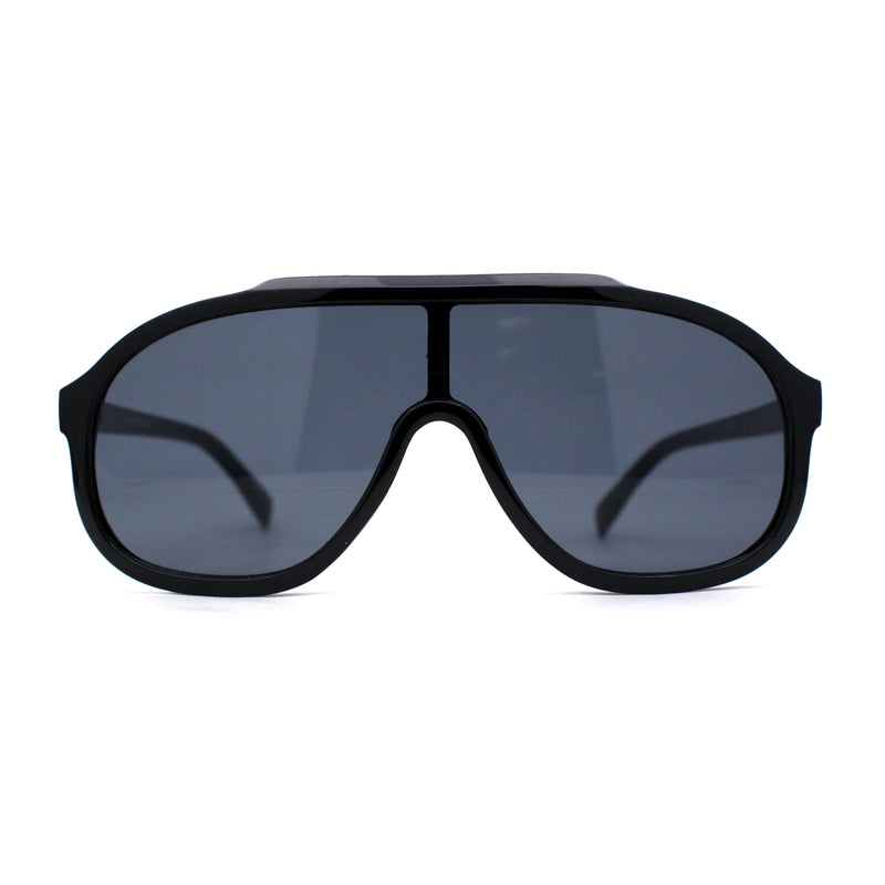 Iconic 80s Oversize Shield Racer Sport Plastic Sunglasses