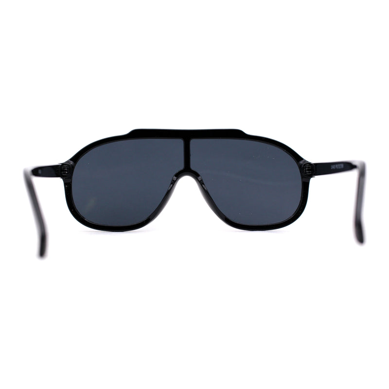 Iconic 80s Oversize Shield Racer Sport Plastic Sunglasses