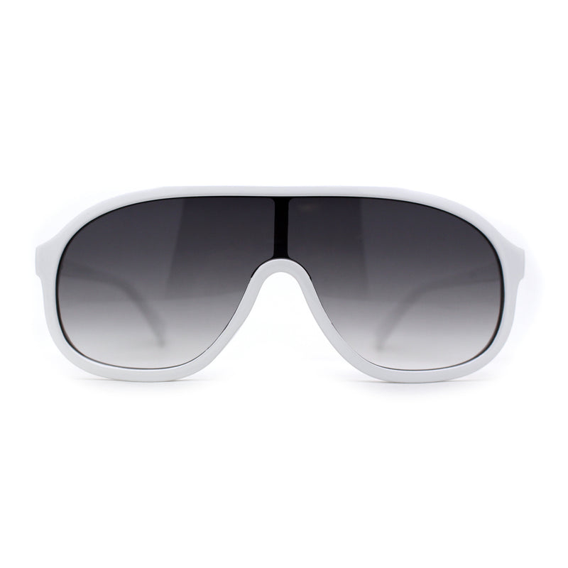 Iconic 80s Oversize Shield Racer Sport Plastic Sunglasses