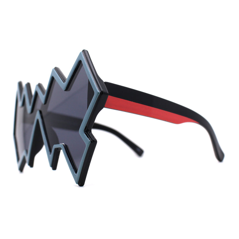 Polarized Funky Oversize Pow Wow Shape Shield Plastic Sunglasses