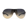 Luxury European Style Mens Shield Sport Metal Rim Racer Sunglasses
