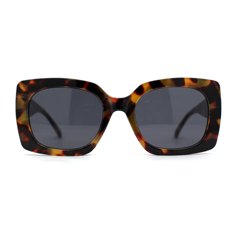 Womens Mod Minimal Designer Fashion Rectangle Sunglasses