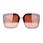 Womens Rectangle Rimless Thick Plastic Retro Designer Sunglasses
